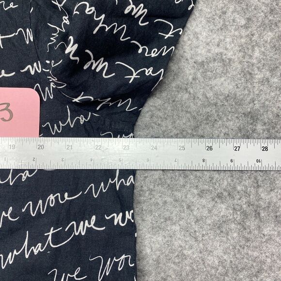 WeWoreWhat Black Scrip Print Cover Up Shirt Dress Small Linen New Beach Resort - Picture 6 of 12